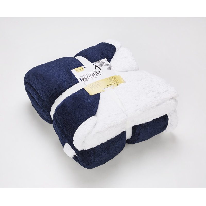 Plain Weave / Muslin Throw Blanket, Navy, 150cm W x 200cm L