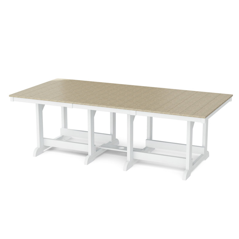 Heritage 44” x 94” Dining Table, Weathered Wood/White