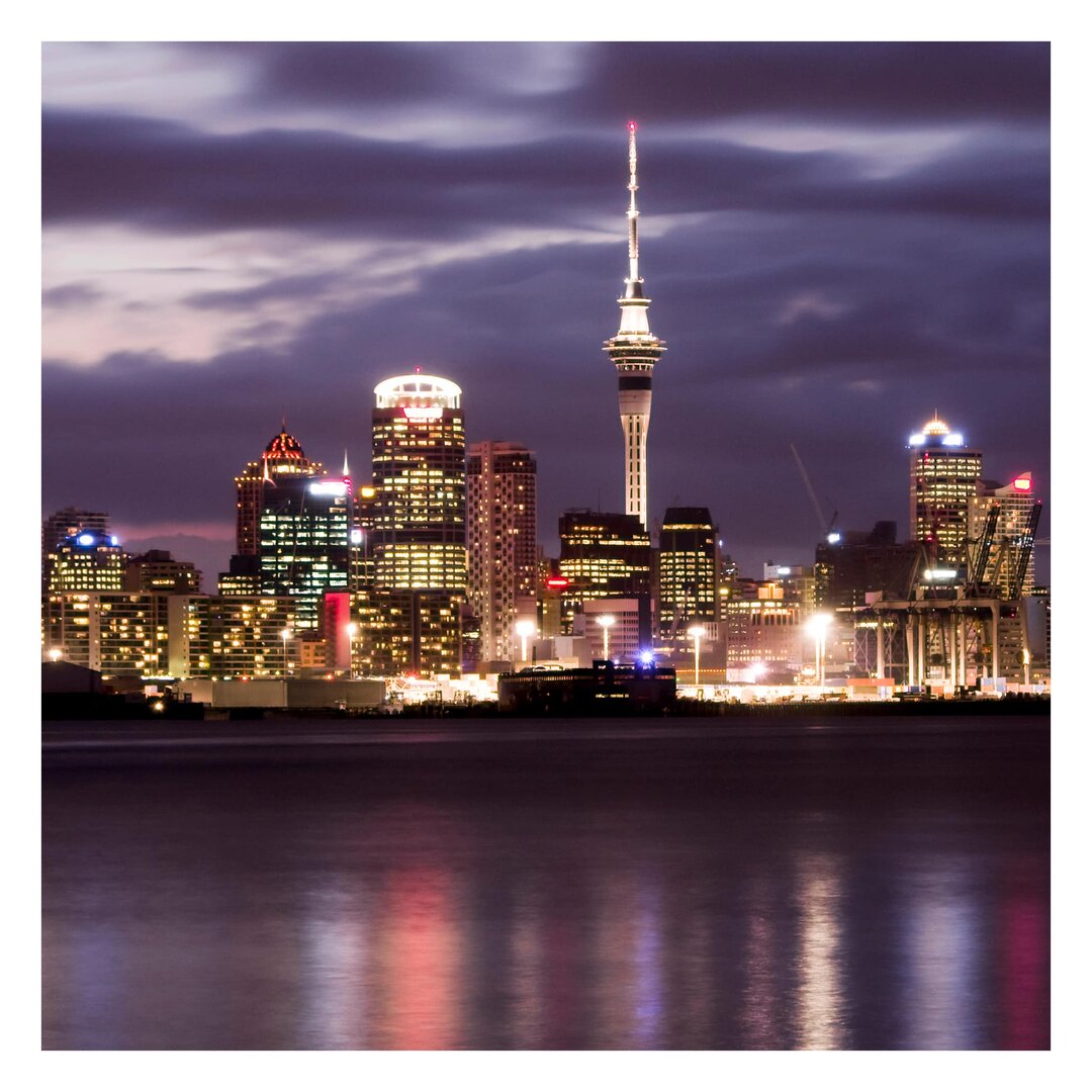 Matt Fototapete Auckland bei Nacht 1,92 m x 192 cm