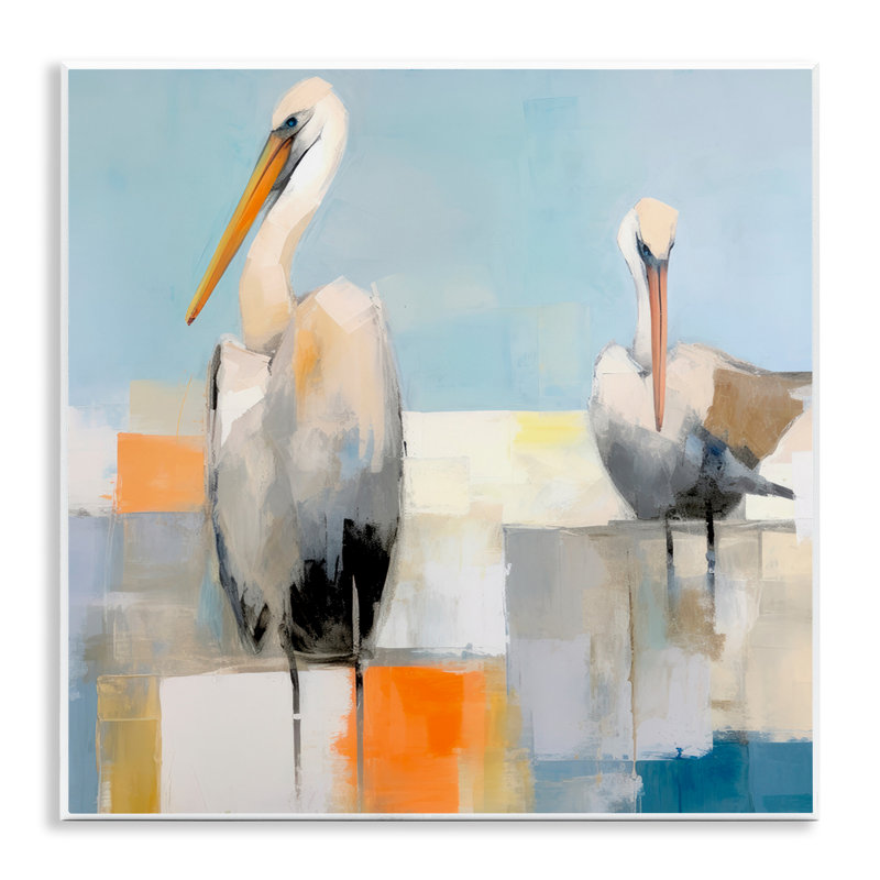 «Nautical Pelicans», art mural abstrait par Irena Orlov