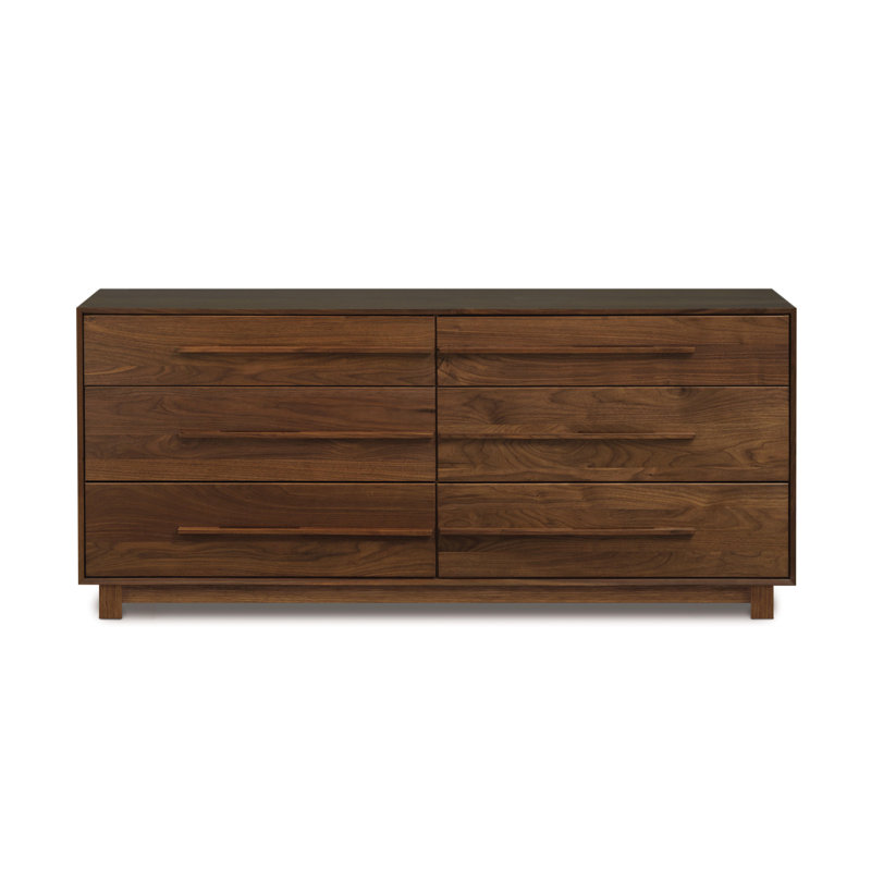 Sloane 6 - Drawer Solid Wood Dresser, Natural Walnut