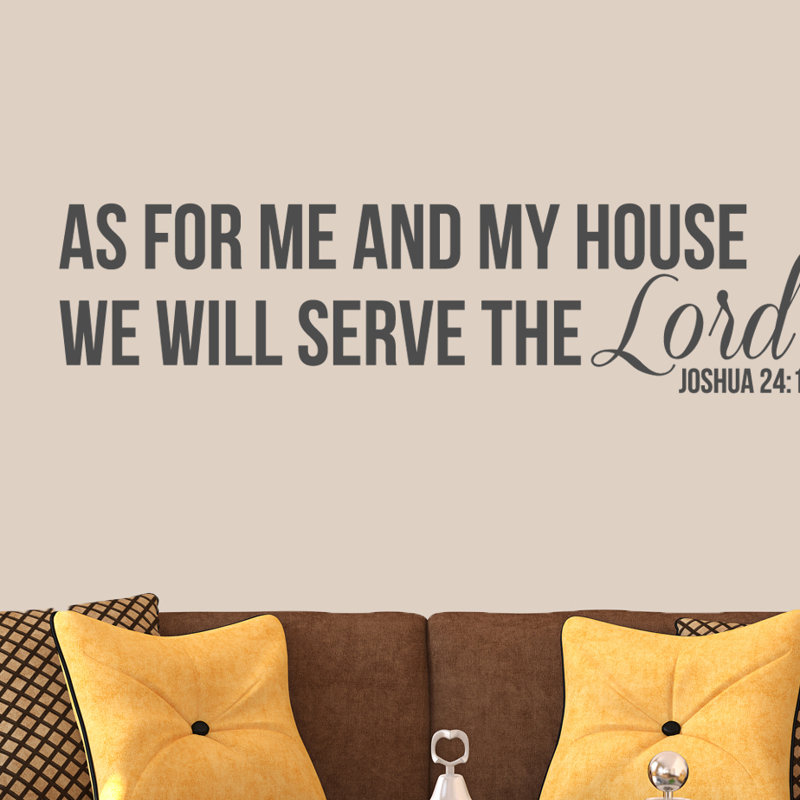 Adhésif décoratif «We Will Serve The Lord», Gris foncé