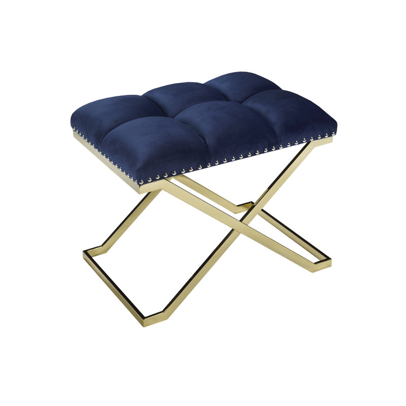 Banc rembourré Zabel, Bleu marine