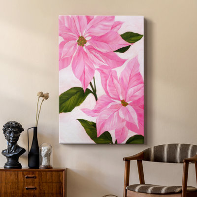 Poisettias néon rose I - galerie Cavas sur mesure