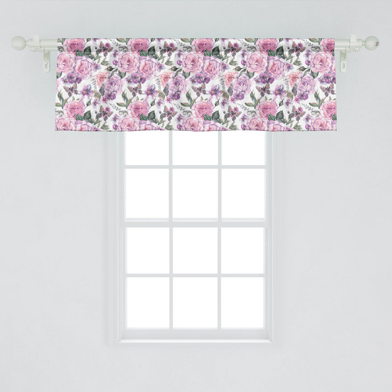 Ensemble de 2 cantonnières et roses Ambesonne, L 54 po x L 18 po