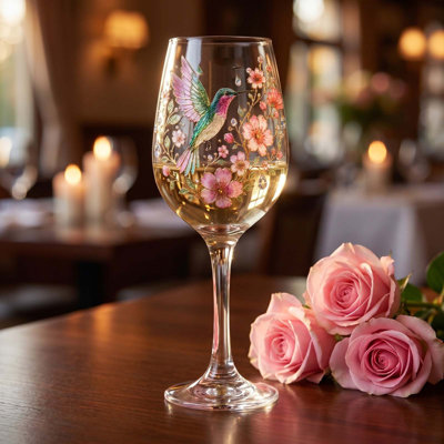 Artificial Flower Flower Wine Glass Customized  Wine Glass With  Flower   Gift For Women's Wedding And Birthday