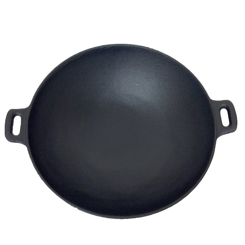 Cuisiland Cast Iron Wok, 4" H x 14" W x 14" D