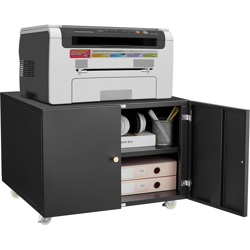 45cm H x 60cm W Printer Stand, Matte Black