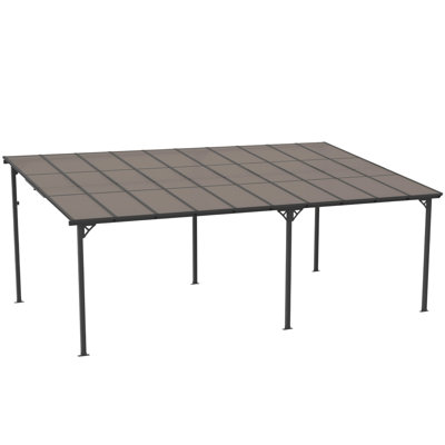 12x20 FT Carport with Polycarbonate Hardtop Roof, Waterproof & UV Block Outdoor Shelter for Cars and Patio Furniture