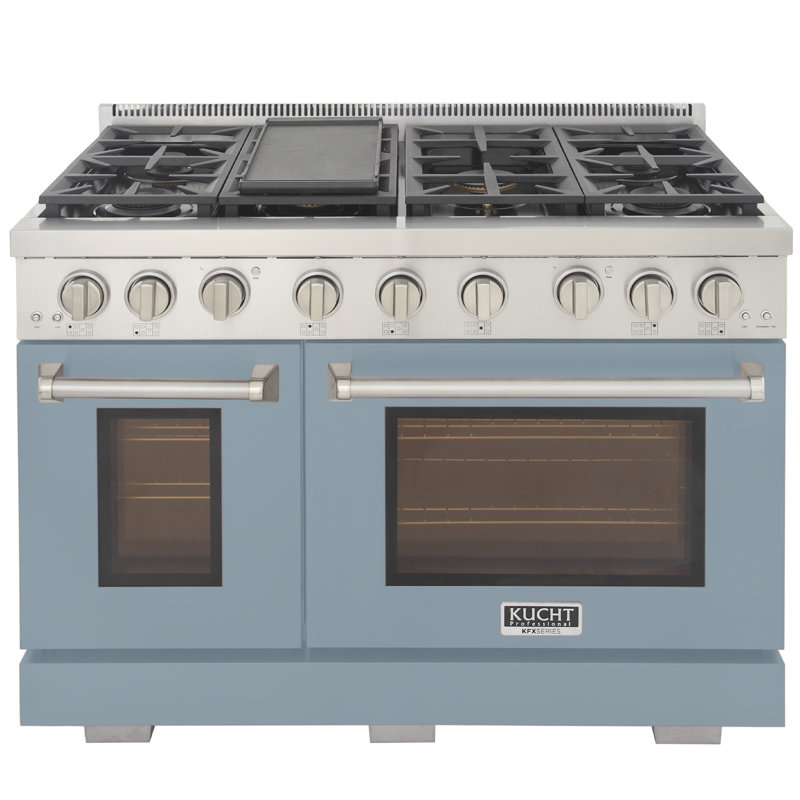 Kucht 48'' W Free Standing Range, Natural Gas, Light Blue