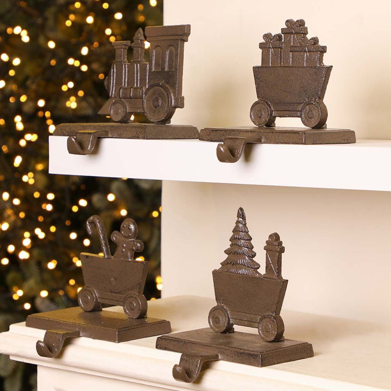 4 Piece Train Stocking Holder Set