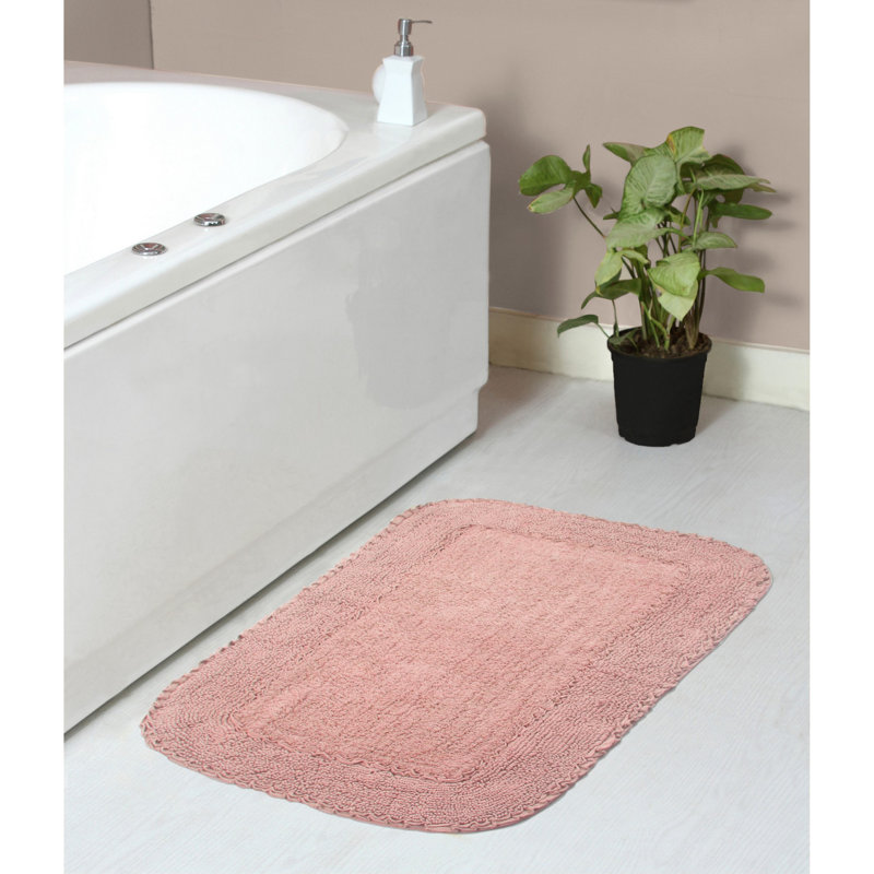 Tapis pour salle de bain Maytham, Rose, Rectangle - l 21 po x L 34 po