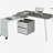 Techni Mobili Rotating Multi-Positional Modern Desk, Grey