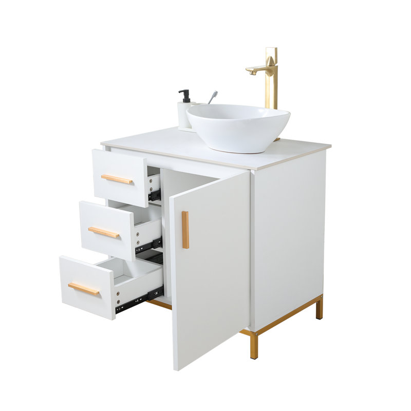 Meuble-lavabo moderne 30 po, Blanc