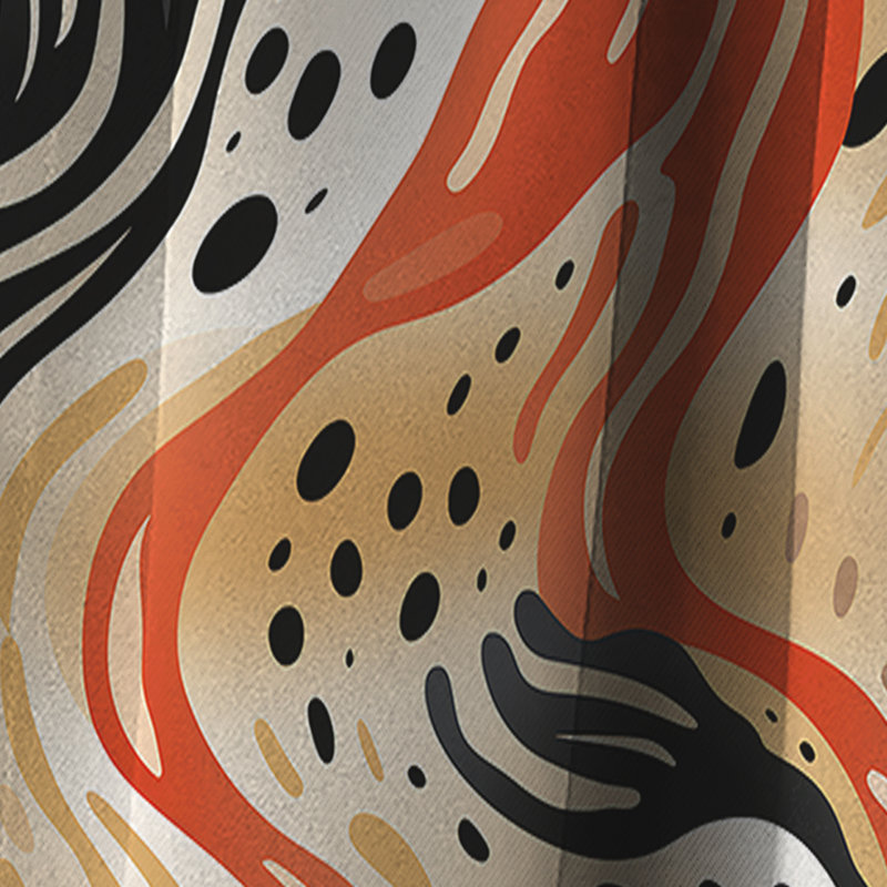 Beige et orange Urban Abstract Safari - Rideau occultant géométrique abstrait - 1 panneaux, L 52 po x L 108 po