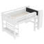 Lit mezzanine simple peu encombrant avec rangement multifonctionnel, bois massif, idéal pour une utilisation familiale moderne
