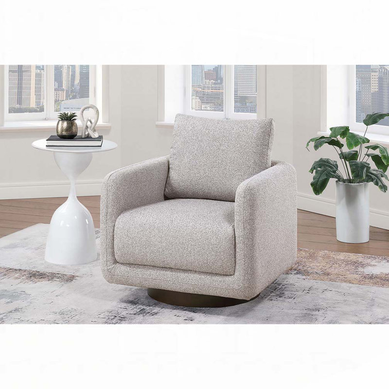 Fauteuil d'appoint pivotant en tissu Boucle, Beige