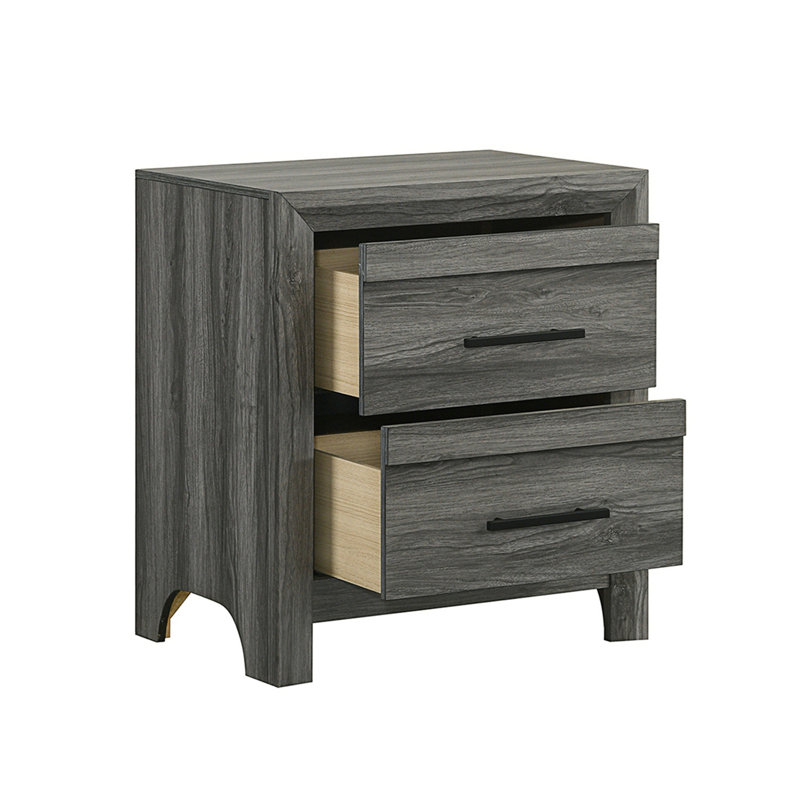 Table de chevet pour chambre à coucher, table de chevet à 2 tiroirs, table de chevet contemporaine pour la maison