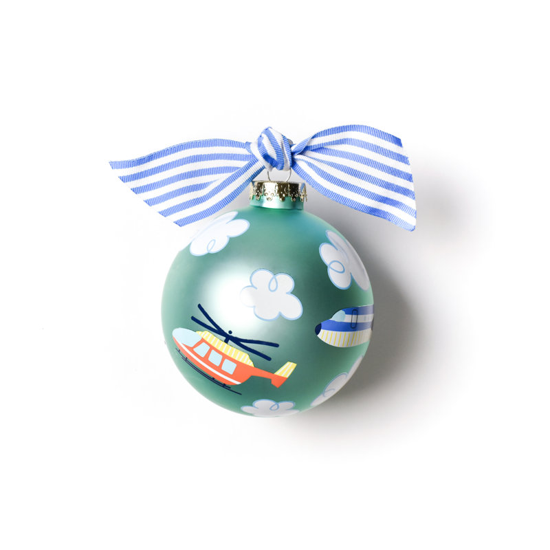 6'' Glass Transportation Ball Ornament