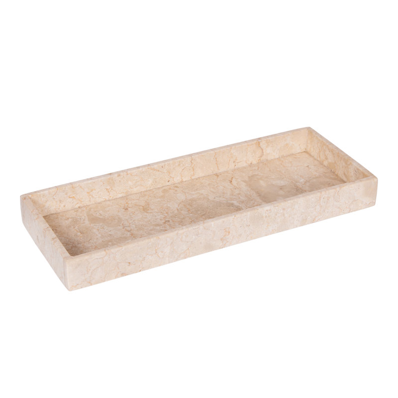 Elegant Freestanding Champagne Marble Bathroom Vanity Tray
