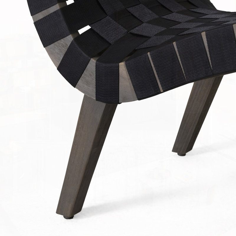 Outdoor Papasan Lounge Chair, Black