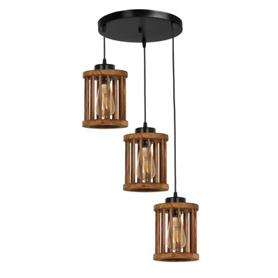 Luminaire suspendu cylindrique à 3 lumières Hashim
