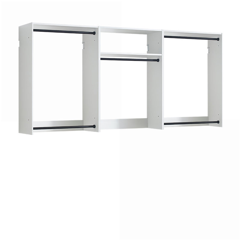 Closet Systems, Devi Modern Modular Wall-Mounted Closet | White | Wood, White