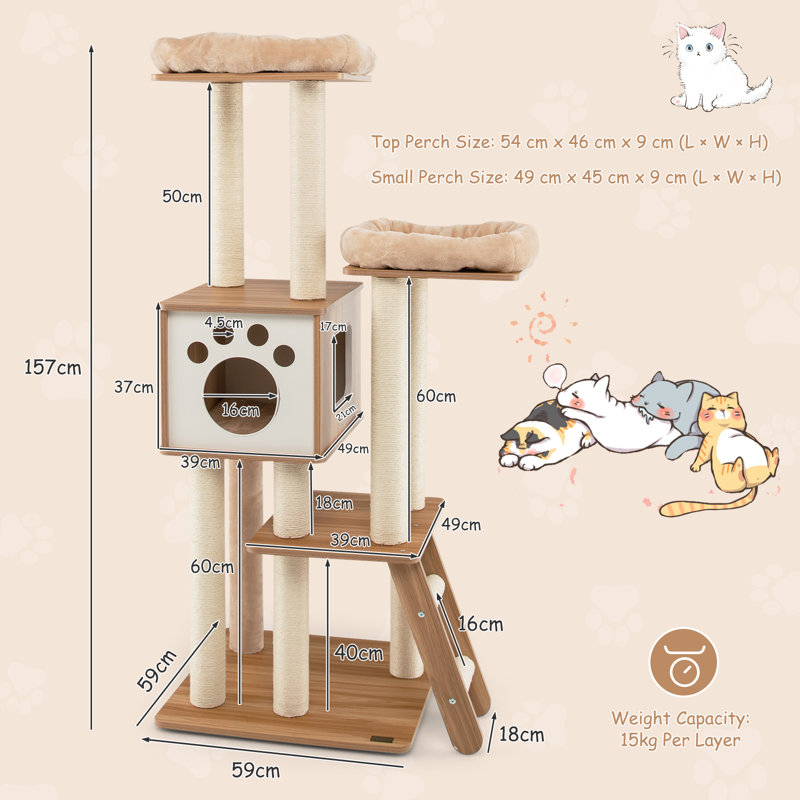 Pitre 157cm H Cat Tree
