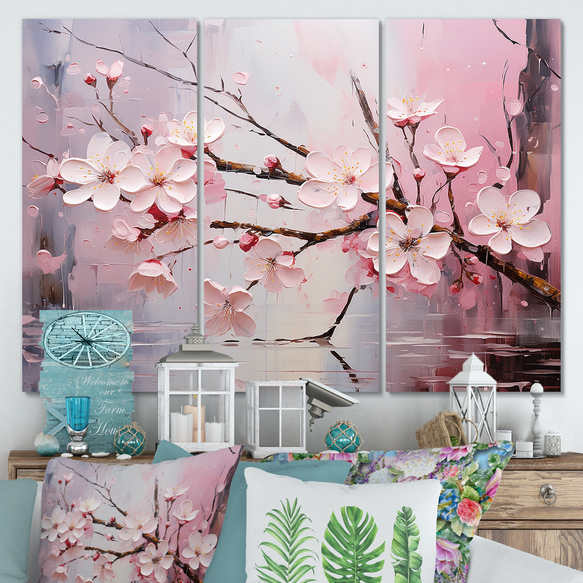 Red Barrel Studio® White And Pink Cherry Tree Bloom I - Cherry Wall Art ...