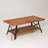 Solid Wood Parquet Coffee Table (48" L X 24" W X 18.7" H) With 2-tier Shelf, Rustic Industrial Style