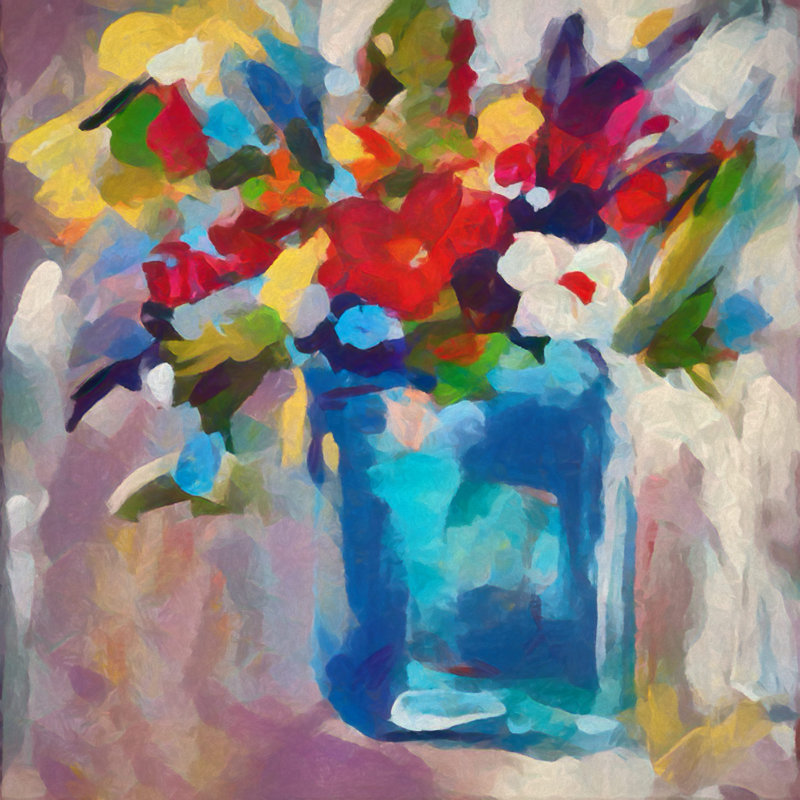 Abdouallah " Poppy Bouquet ", 36" H x 36" W x 1.5" D