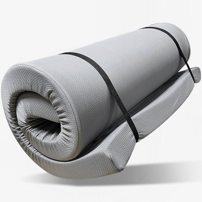 Matelas de camping en mousse à mémoire de forme (160 x 66 x 8 cm), tapis de sol portatif et enroulable, pour tente, voiture, VR, chambre d'amis et dortoir