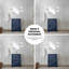 24 po L 20 po x P 2 po Meuble-lavabo bleu marine - comptoir en quartz blanc