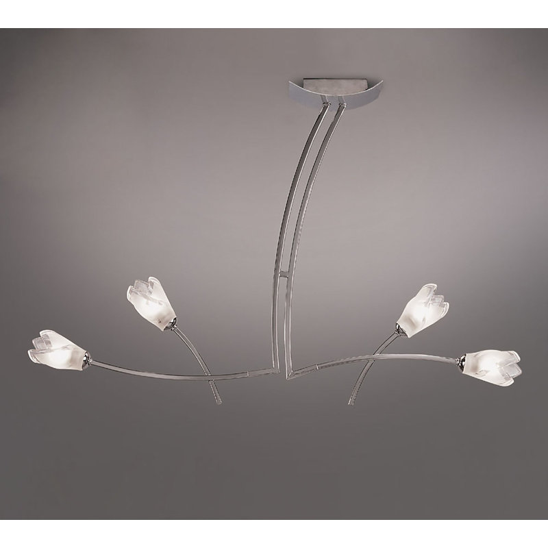 Kittinger 4 - Light Geometric Chandelier, Polished Chrome
