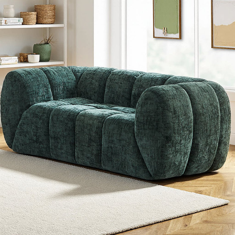 Canapé en nuage matelassé Chenille Pure Foam, Vert