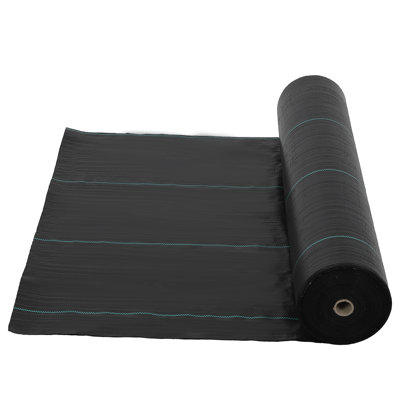 6ft X 300ft Weed Barrier Landscape Fabric Heavy Duty, Premium 3.2oz Ground Cover Weed Block Gardening Mat, Easy Setup & Superior Weed Control, For Erosion Control, Weed Barrier