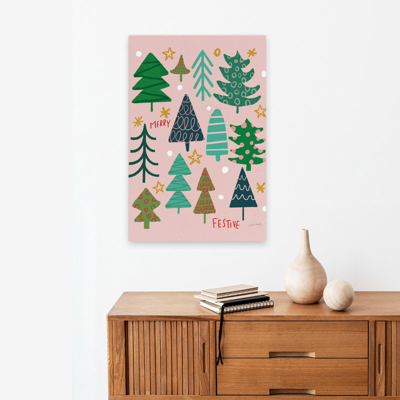 Winter Fun IV - Blue Christmas Trees, H 24 po x l 16 po
