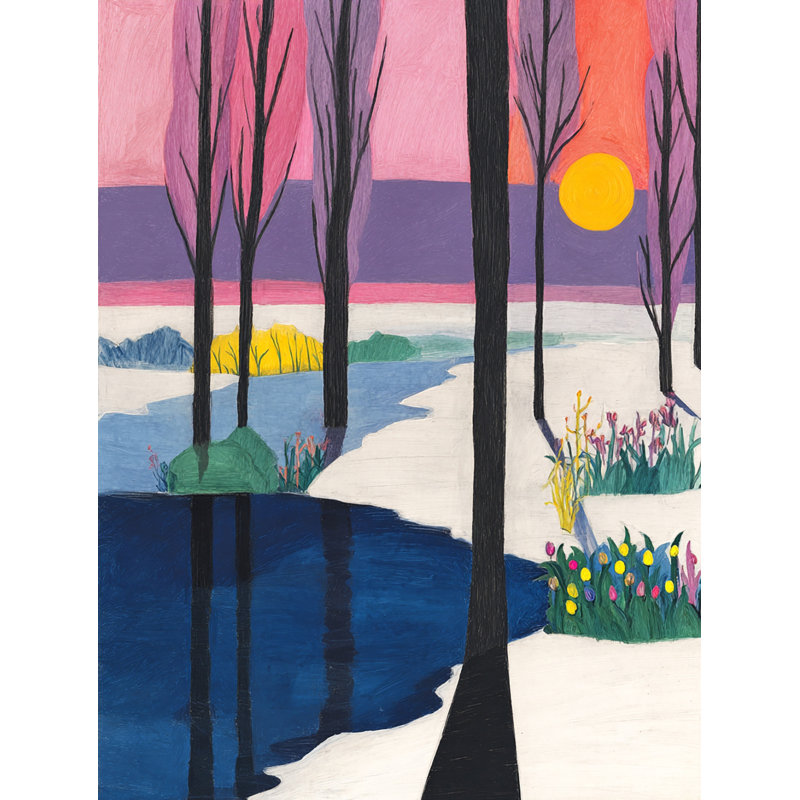 «Winter Sunset Reflection», art mural sur toile tendue, H 40 po x l 30 po