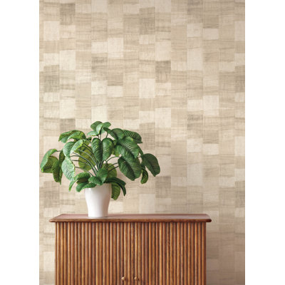 Papier peint rayé beige Ivo