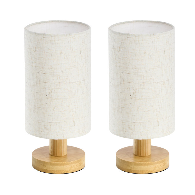 Ensemble de 2 lampes de table compactes pour petits espaces, Naturel