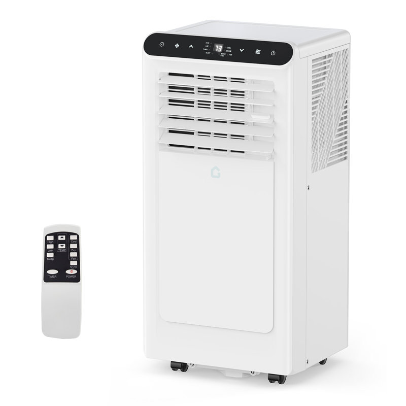 Climatiseur portatif 8 000 BTU - climatiseur 3-en-1: refroidissement, déshumidificateur et ventilateur - silencieux, télécommande, minuterie 24H, installation facile, jusqu'à 350 pieds carrés - Panneau de commande noir