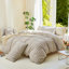 Ensemble de housse de couette à rayures 100% coton lavé DONEUS, ensemble de literie texturé 3 pièces avec fermeture à glissière-121384190-121384191