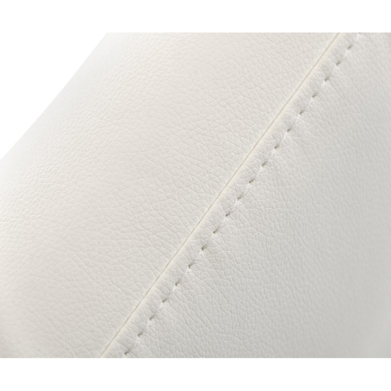 Chaise en similicuir noir Saffia, Blanc