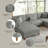 Seemab 5 - Piece Upholstered Light Gray Corduroy Modular Sectional with Pillow Back and Removable Ottoman-1357576003-1348314284