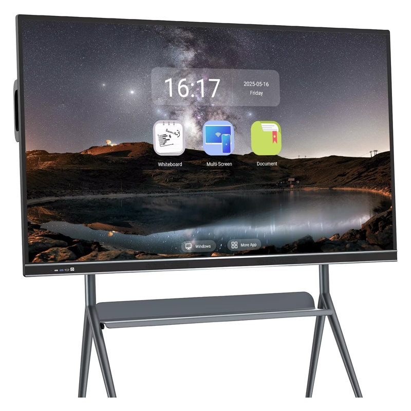 JYXCN - Système double affichage intelligent 86 po, collaboration 4K, module PC OPS