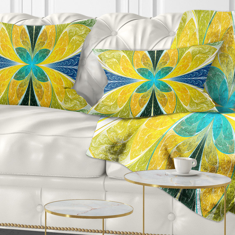Coussin lombaire en verre coloré abstrait fractal