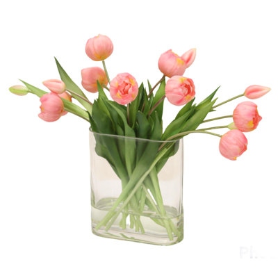 Polysilk Tulip Arrangement in Vase