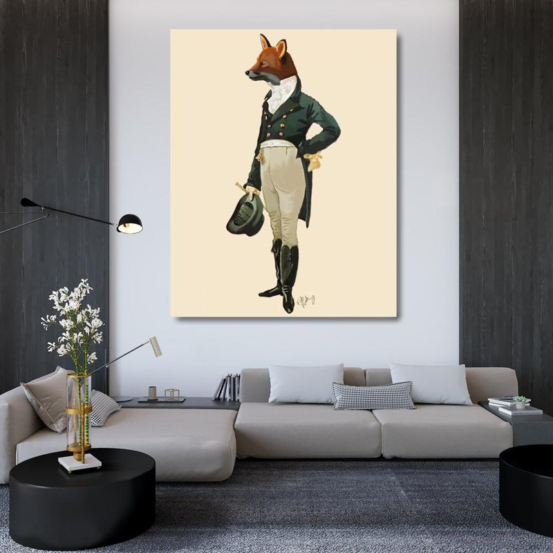Art sur toile tendue Trinx Fab Funky Gallery, titre: Dandy Fox Full 190729D, H 45 po x l 36 po