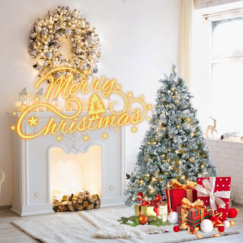 Arbre de Noël 4 pi avec flocage