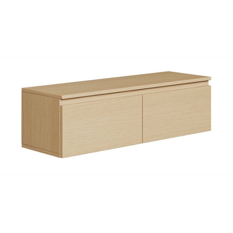 Syvanna Wall-Mounted TV Cabinet, 28.4cm H x 100cm L x 31.8cm W, Oak